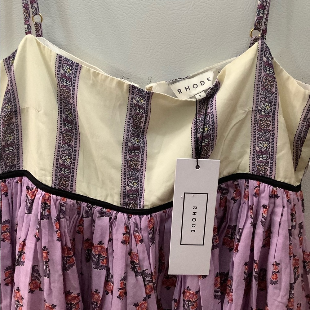 Rhode Resort Saachi Midi Dress Violet Floral Sleeveless Summer Boho Chic Sz.Sm‌ - Picture 12 of 15